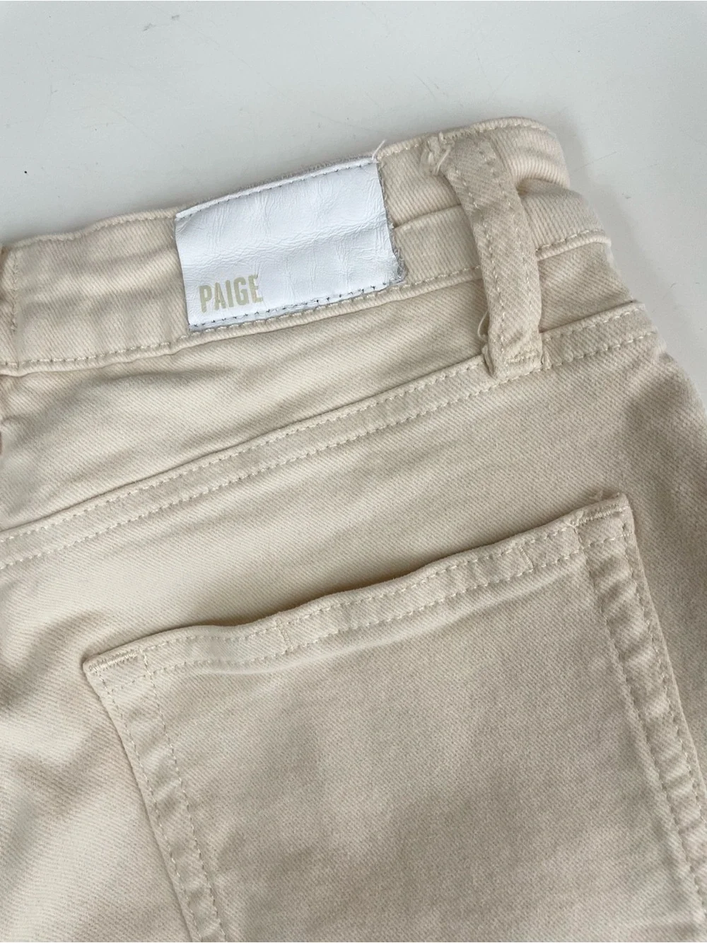 Paige ALEXIS High Waist Ankle Barrel Cargo Jeans Blonde Sand Sz 28